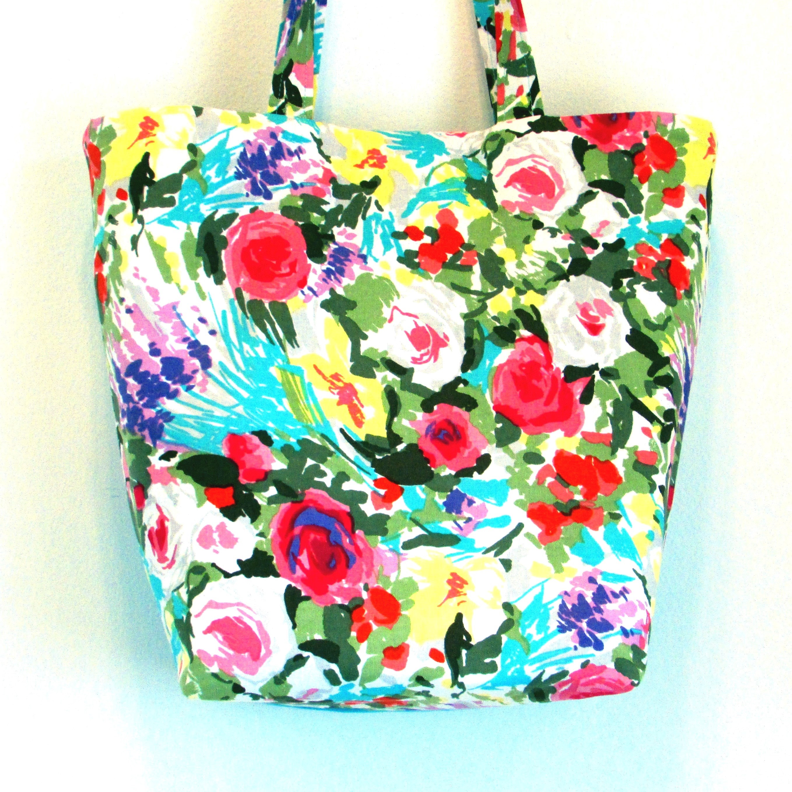 Blue Floral Shoulder Bag Cloth Purse Fabric Bag Handmade Etsy