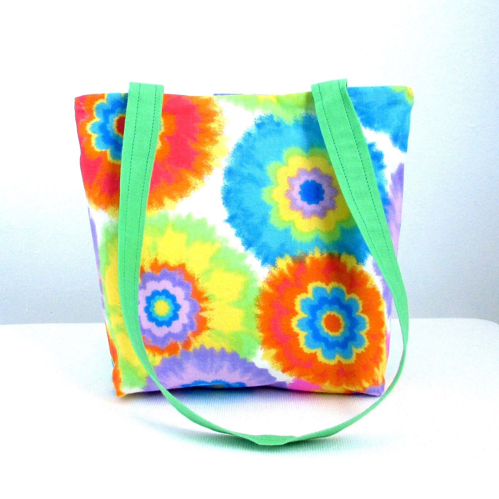 Tie Dye Purse, Small Tote Bag, Handmade Handbag, Girls Purse, Shoulder Bag, Cloth Purse, Fabric
