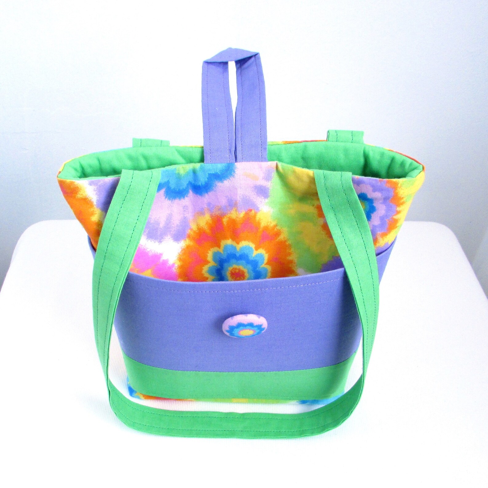 Tie Dye Purse, Small Tote Bag, Handmade Handbag, Girls Purse, Shoulder Bag, Cloth Purse, Fabric
