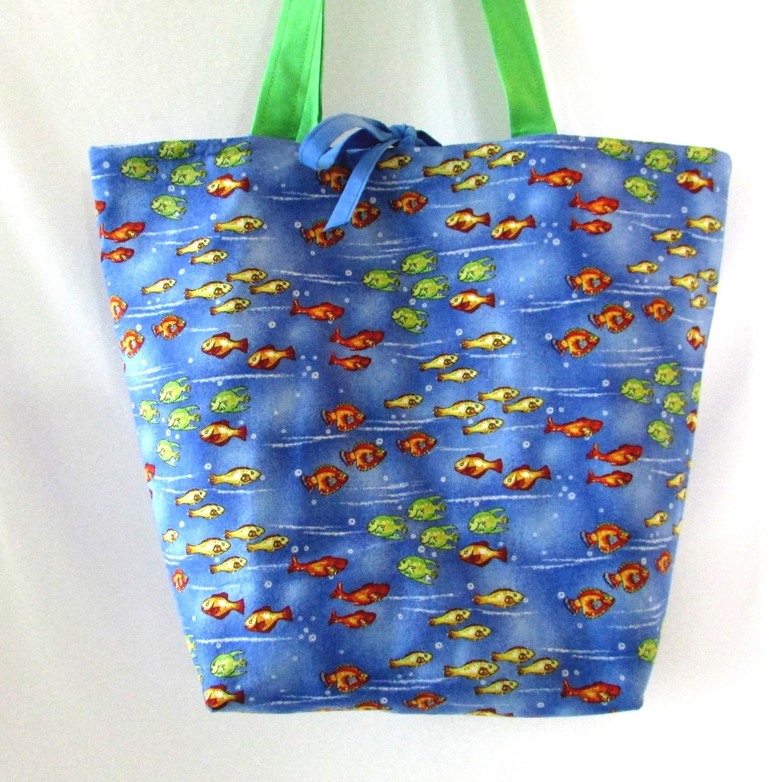 Goldfish Tote Bag Blue Handmade Handbag Fabric Bag Tropical | Etsy