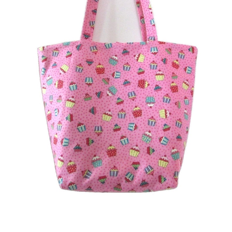 Cupcake Tote Bag Pink Cloth Purse Handmade Handbag Birthday Etsy