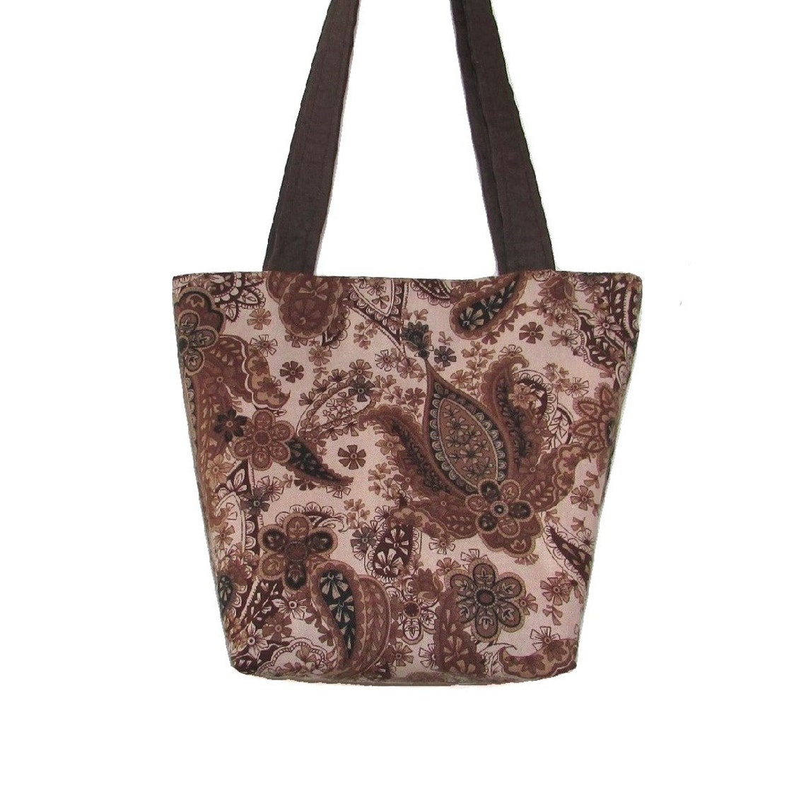 Brown Paisley Purse, Small Fabric Bag, Handmade Handbag, Cloth Purse ...