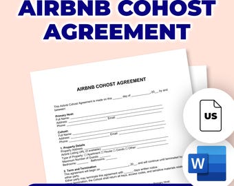 AirBnB Cohost Agreement | Printable File For Microsoft Word