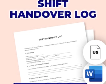 Schicht-Übergabe-Muster zum Ausdrucken Datei für Microsoft Word