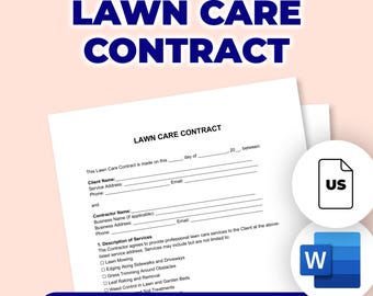 Lawn Care Contract | Printable File For Microsoft Word