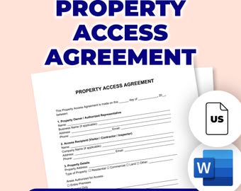 Property Access Agreement | Printable File For Microsoft Word