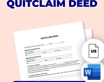 Quitclaim Deed | Printable File For Microsoft Word