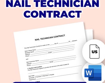 Nail Technician Contract | Printable File For Microsoft Word