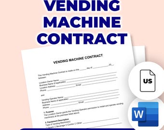 Contrat de distributeur automatique | Fichier imprimable pour Microsoft Word