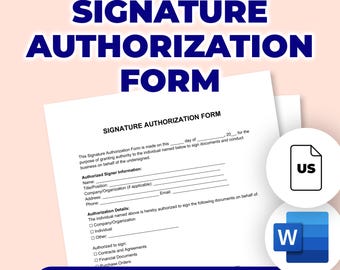 Signature Authorization Form | Printable File For Microsoft Word