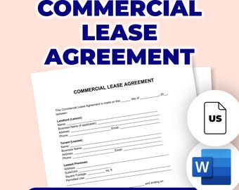 Commercial Lease Agreement | Printable File For Microsoft Word