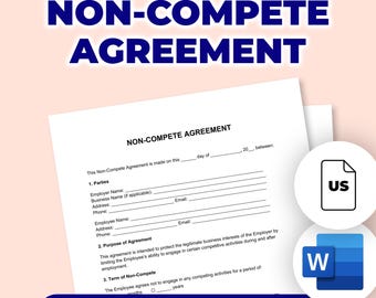 Non-Compete Agreement | Printable File For Microsoft Word