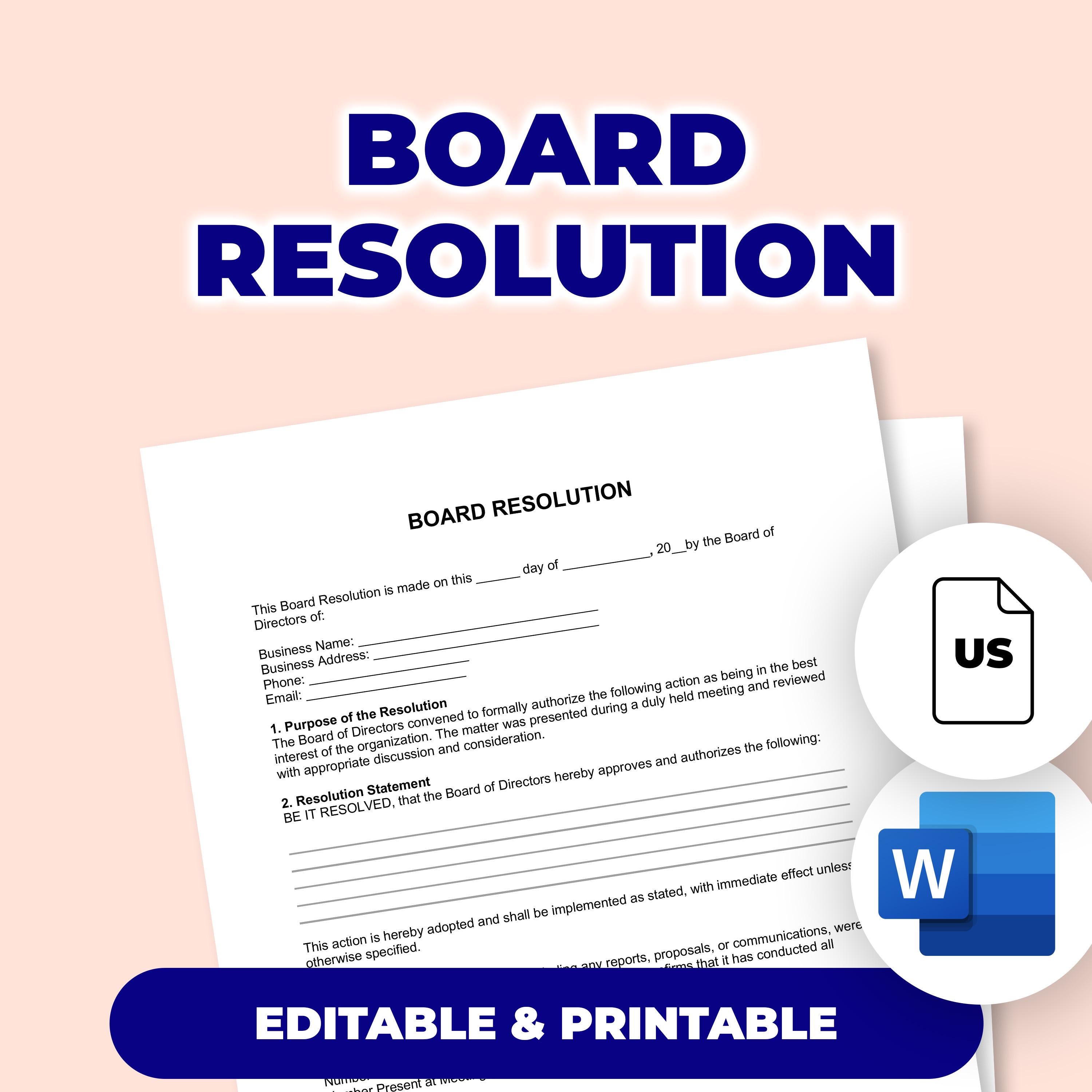 Bad Resolution File Board Resolution | Printable File for Microsoft Word - Etsy Australia