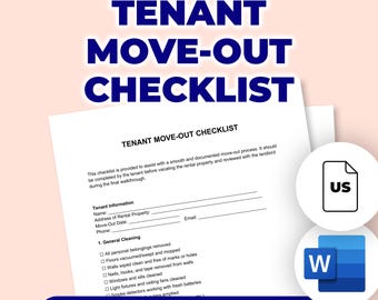 Tenant Move-Out Checklist | Printable File For Microsoft Word