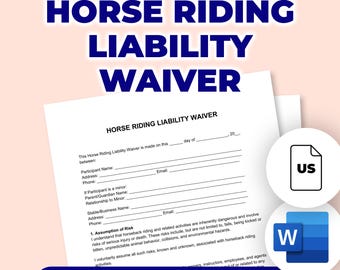 Horse Riding Liability Contract | Printable File For Microsoft Word