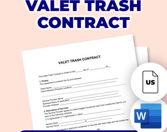 Valet Trash Contract | Printable File For Microsoft Word