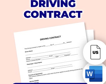 Driving Contract | Printable File For Microsoft Word