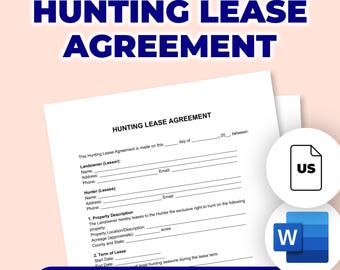 Hunting Lease Agreement | Printable File For Microsoft Word
