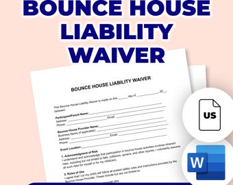 Bounce House Liability Waiver | Printable File For Microsoft Word