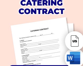 Catering Contract | Printable File For Microsoft Word