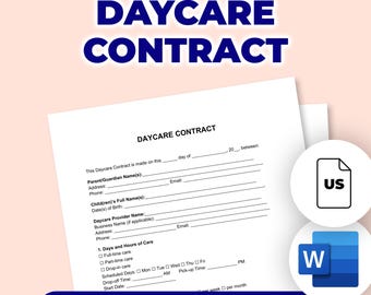 Daycare Contract | Printable File For Microsoft Word