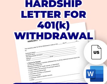 Hardship Letter For 401(K) Withdrawal | Printable File For Microsoft Word