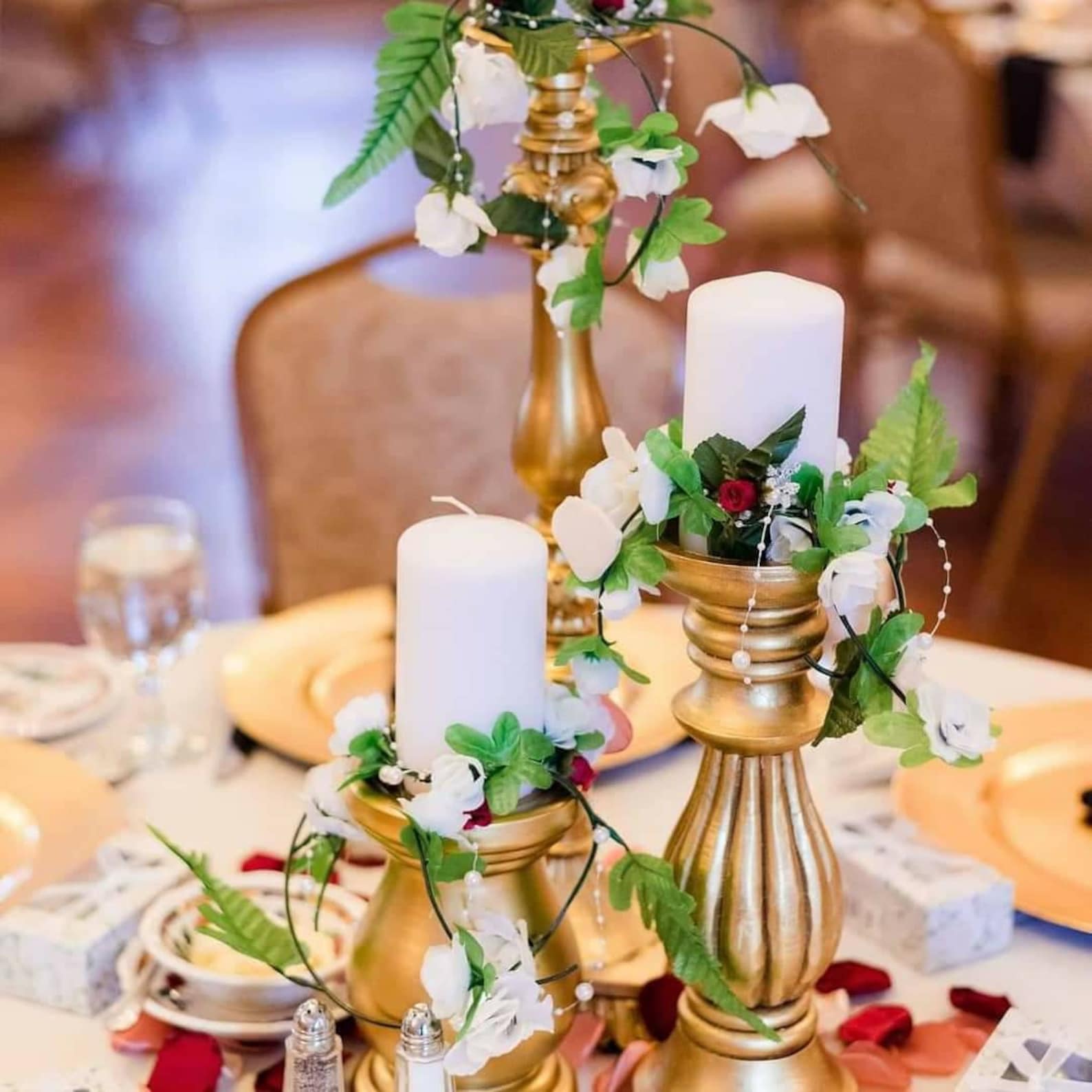 Custom Floral Candle Holder Centerpieces Down Payment or Etsy