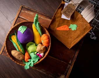 Farmer's Market Wool Blend Felt Veggie Play Set