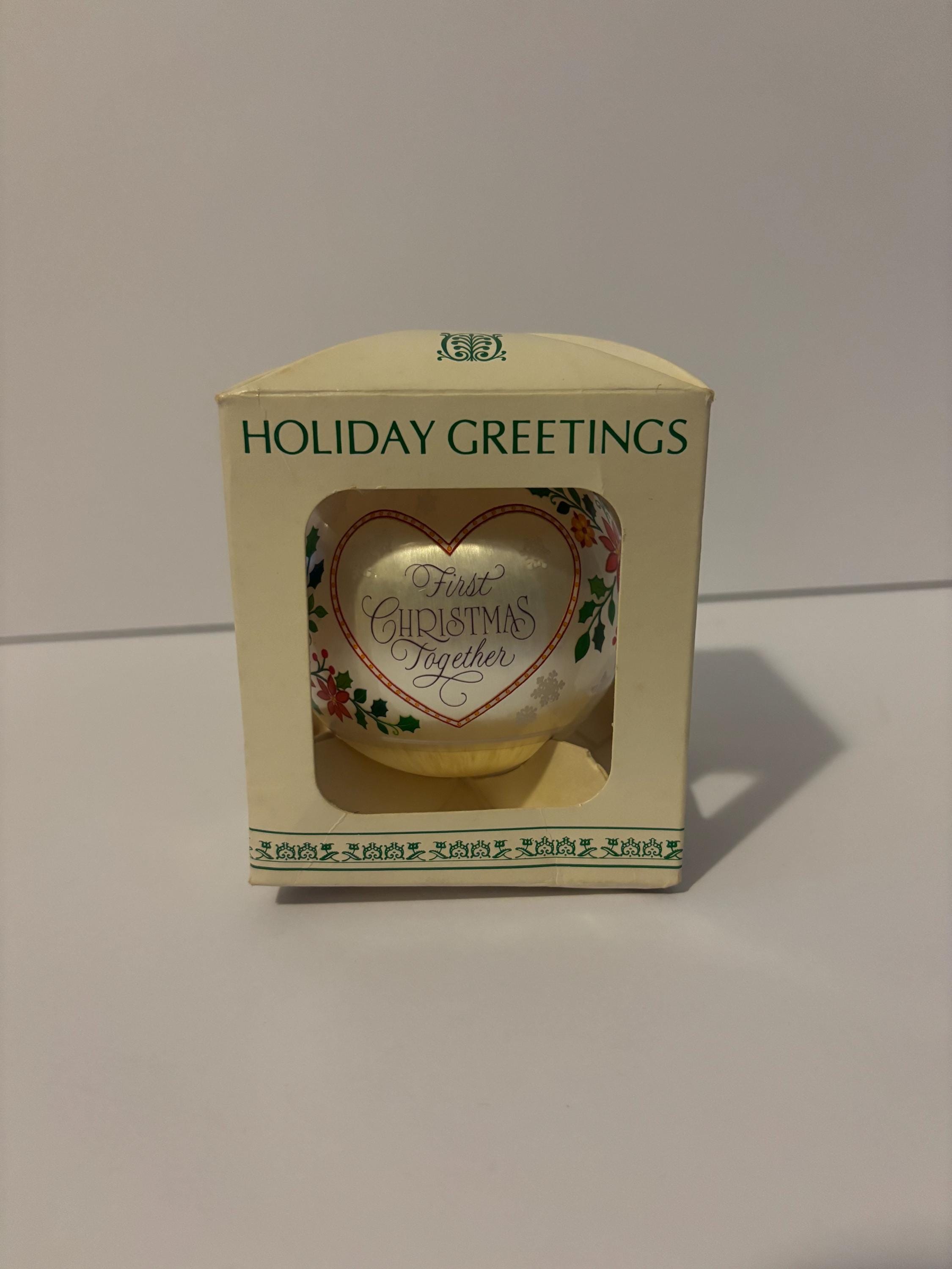 First Christmas Together Ornament - Vintage 1980 Holiday Greetings