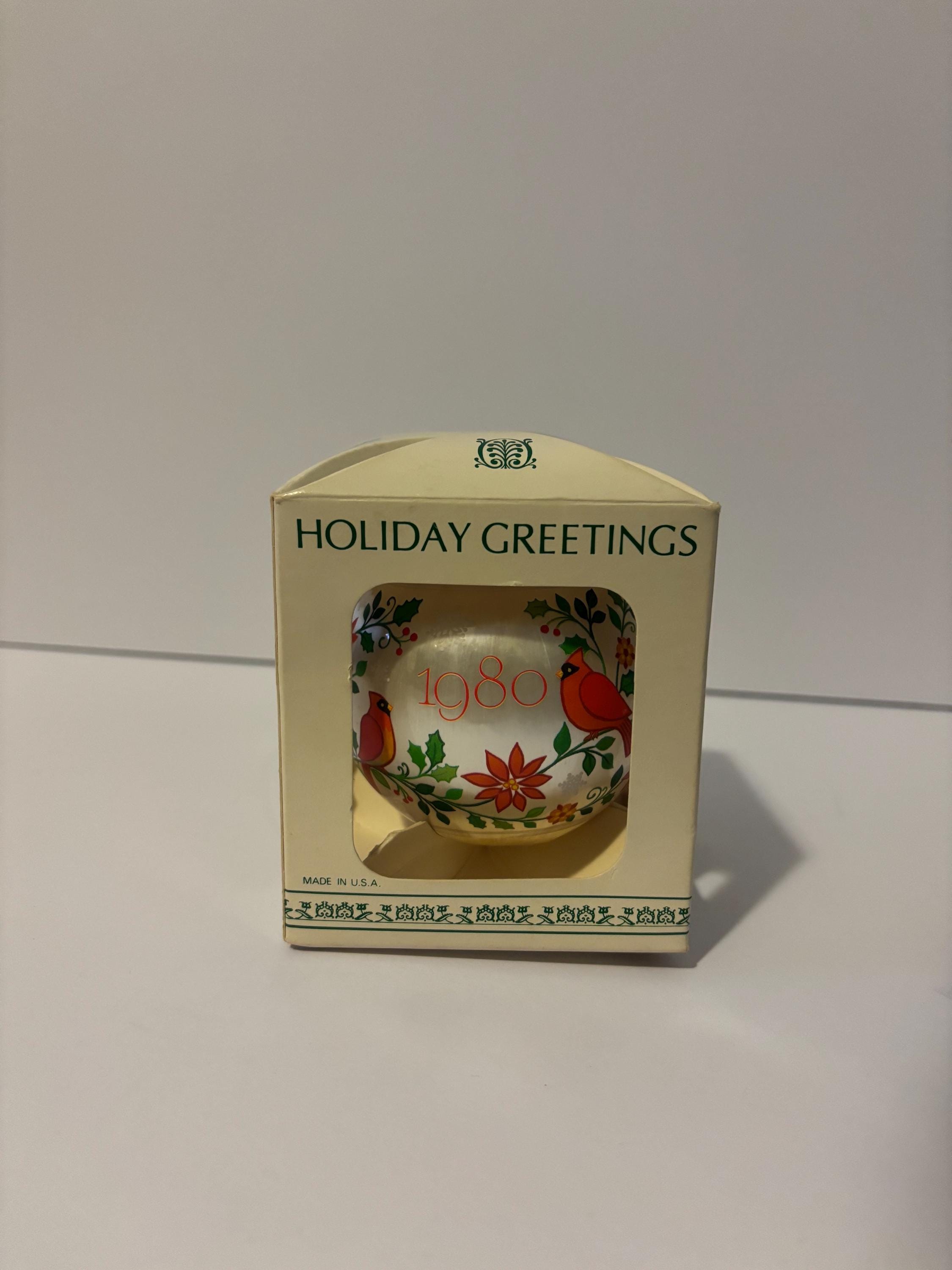 First Christmas Together Ornament - Vintage 1980 Holiday Greetings