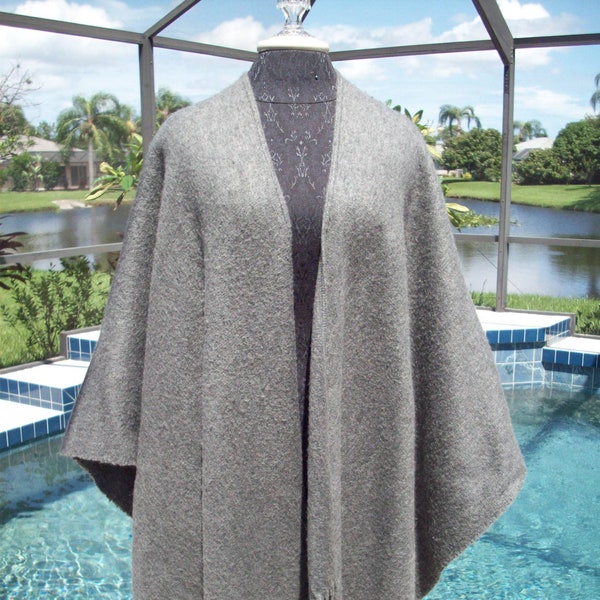 100% Acrylic Grey Shawl/Wrap by Jacqueline Ferrar, Italy