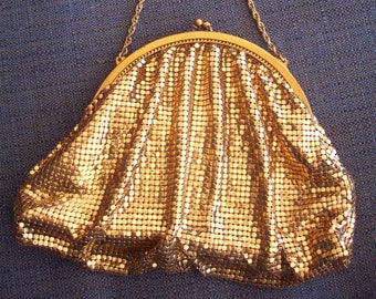 Gold Metal Mesh Handbag by Whiting & Davis