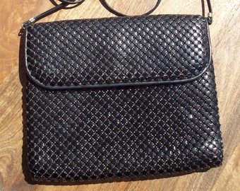 Vintage Black Metal Mesh Handbag/Clutch by Whiting & Davis