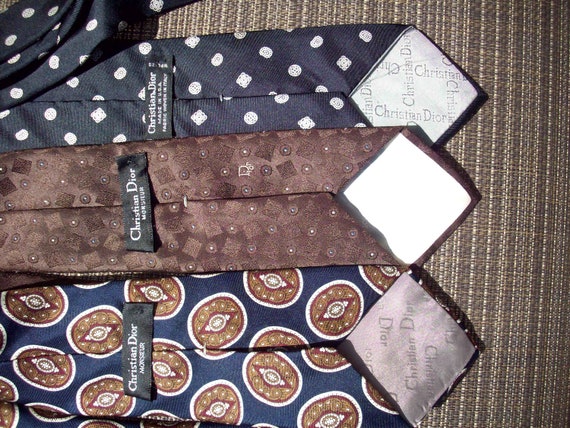 Three Types of Vintage Christian Dior Ties, Brown… - image 4