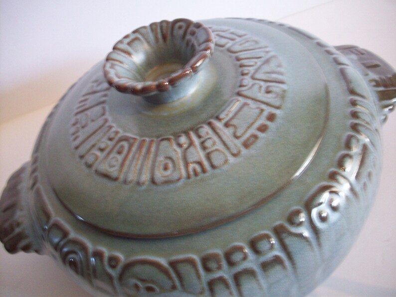 Download Vintage / MCM Blue Mayan Aztec Design Frankoma Pottery ...