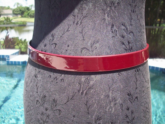 Patent Leather Deep Red/Burgundy Belt - image 5