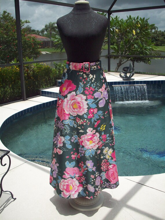 Long Flower Print Skirt by Malbe - image 3