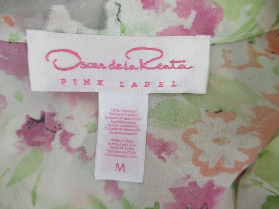 oscar de la renta pink label dress Oscar De La Renta Pink Label A Line Resort Lounge Dress Pink Orange Dots Sz  L
