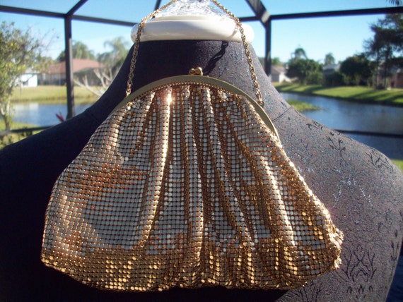 Gold Metal Mesh Handbag by Whiting & Davis - image 2