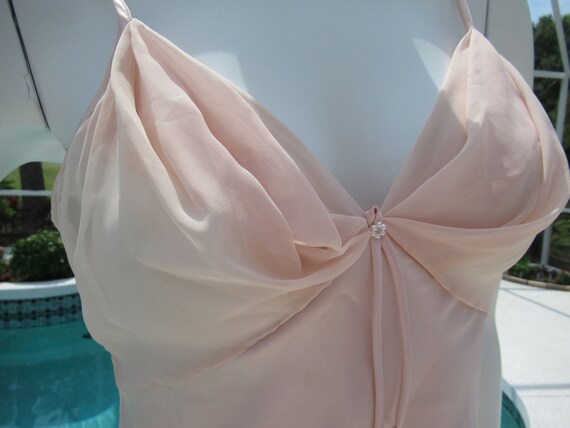 Vintage Pink Spaghetti Strap Night Gown Lingerie … - image 3