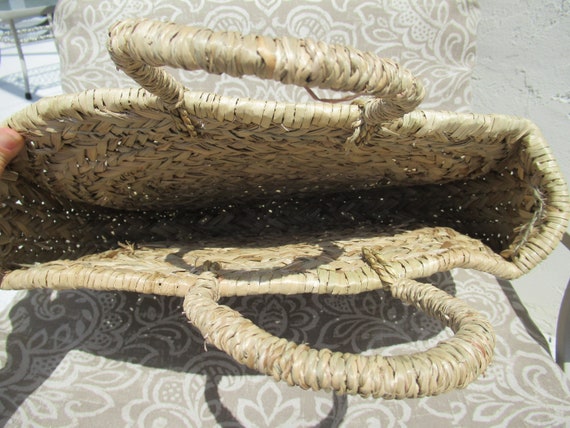 Vintage Woven Straw Large Basket Purse - image 5