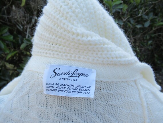 Cream Knit Button Up Cape/Shawl With Scarf By San… - image 9