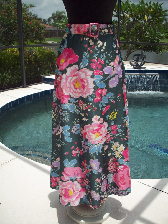 Long Flower Print Skirt by Malbe - image 4