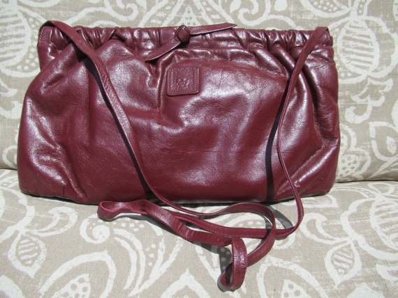 Vintage Burgundy Leather Purse By Anne Klein - image 1