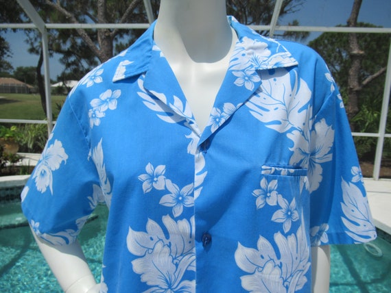 Mirar atrás si Acumulativo Camisa hawaiana vintage en azul bebé y blanco de Helena's - Etsy México