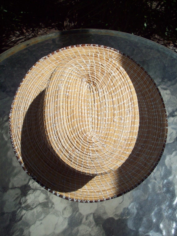 Vintage Woven Straw Fedora / Top Hat / Boaters Ha… - image 5