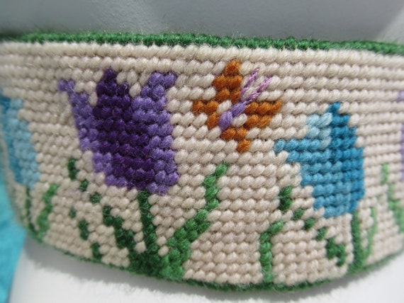 Vintage Embroidered Flower Power Thick Belt - image 7