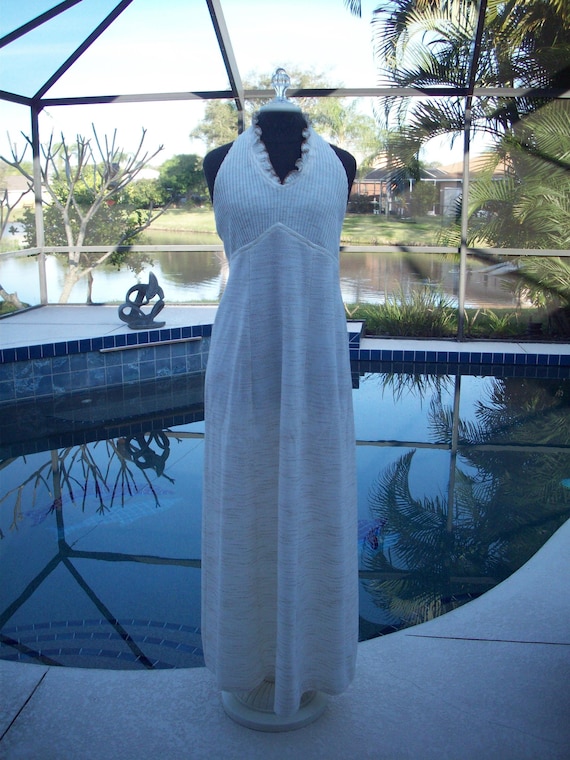 Vintage Cream Halter Dress