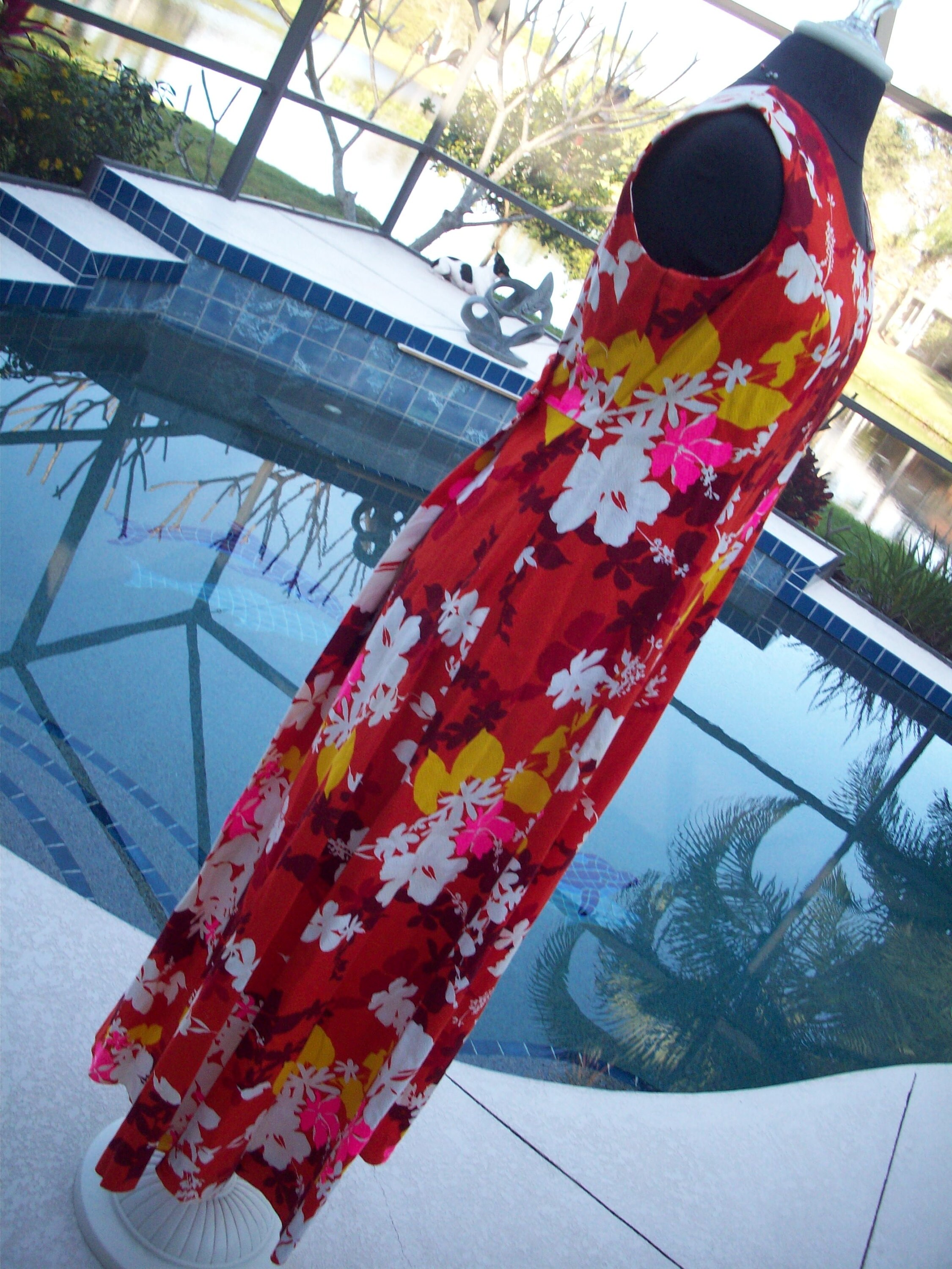 Vintage Hawaiian Maxi Dress by Hukilau Fashions, Honolulu - Etsy