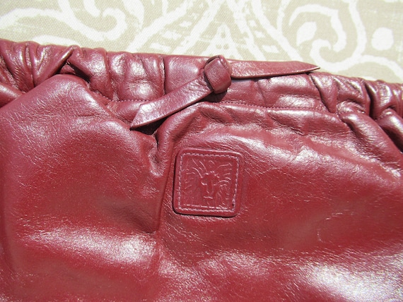 Vintage Burgundy Leather Purse By Anne Klein - image 3